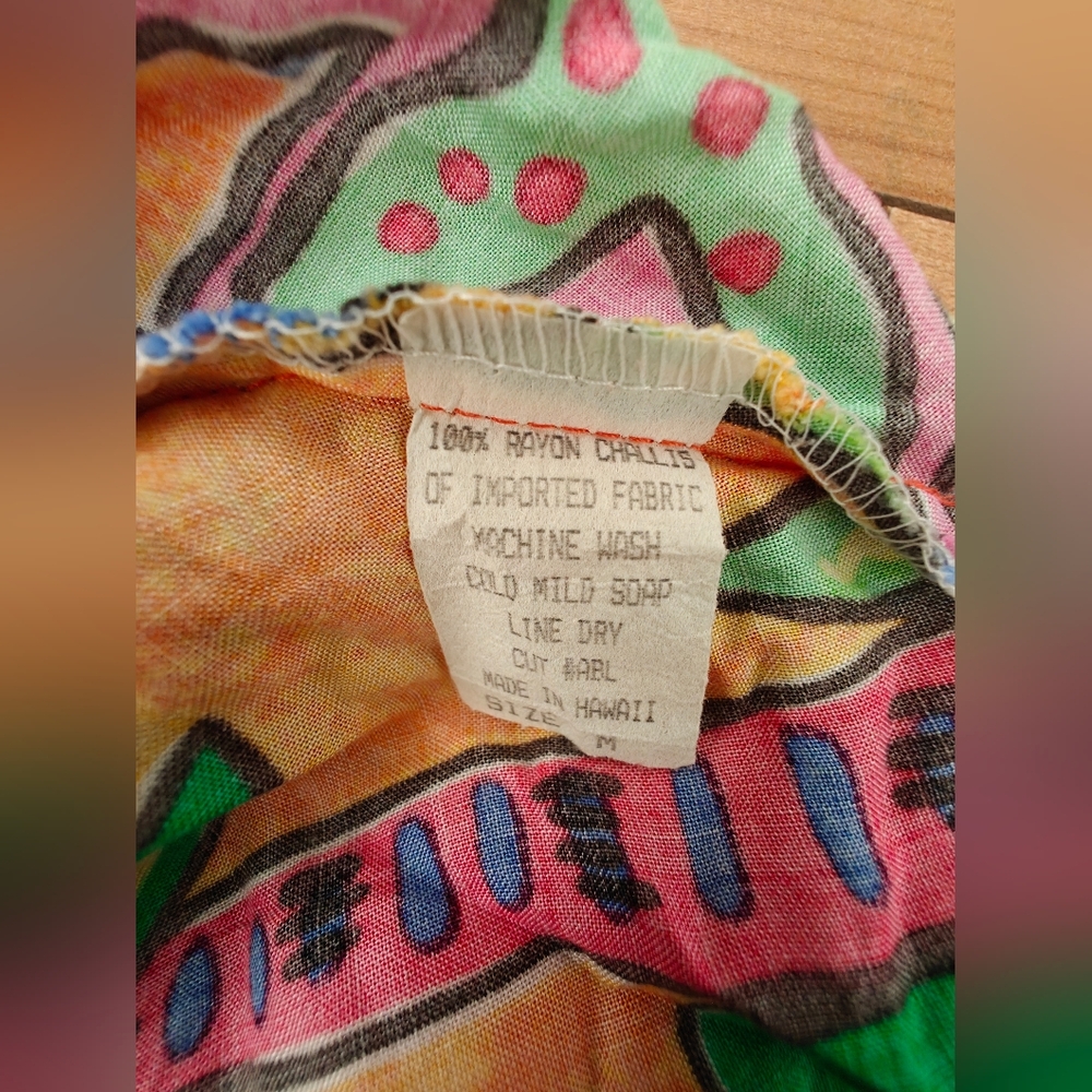 Palm Bay Vintage Hawaiian Sun Maxi Dress Vibrant Colorful Palm Trees Size M - Picture 3 of 7